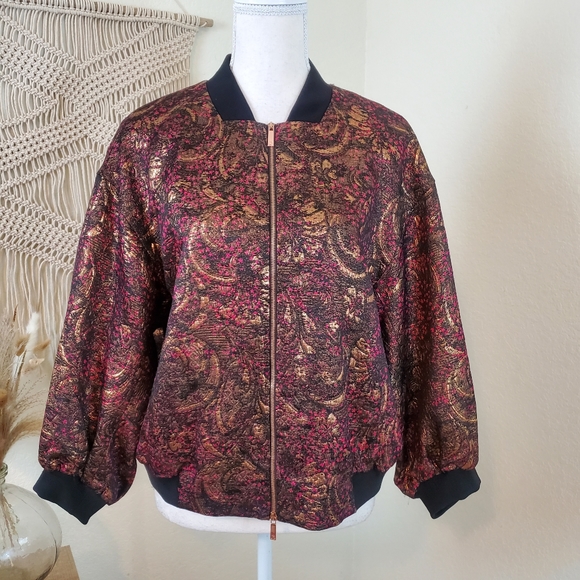 LAFAYETTE 148 Silk blend Printed Evening Jacket! Size Large! - Picture 1 of 9